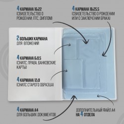 Папка-органайзер для семейных документов на 4-8 комплектов «Мрамор»